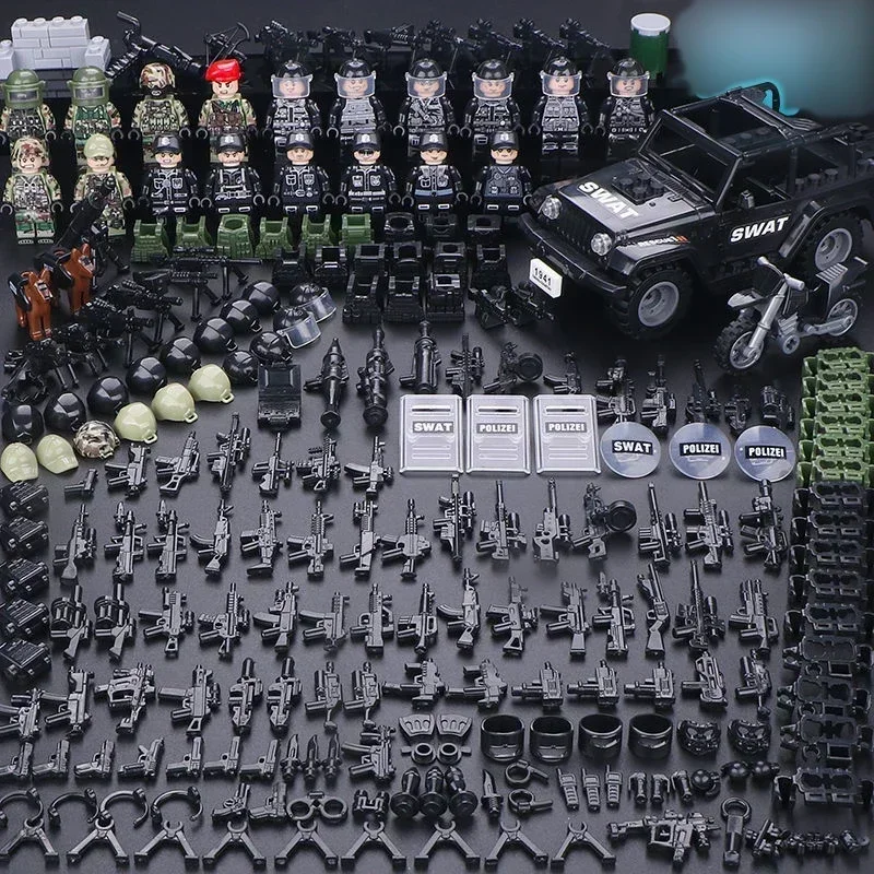 WW2 Военный спецназ Современный солдат Полицейская собака MOC SWAT Городской