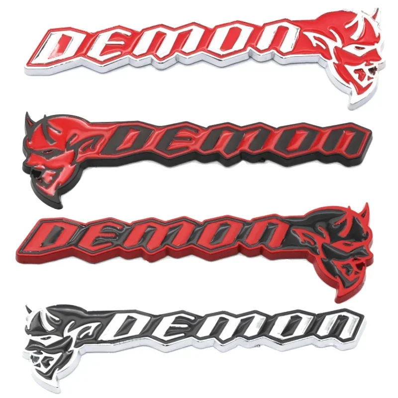 Фото 3D Металлическая эмблема-наклейка «Демон» 12x4 см для Dodge Challenger SRT Demon, для боковых крыльев и задней двери автомобиля, для индивидуальной модификации авто №2