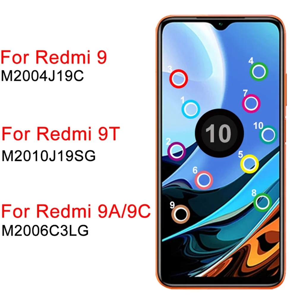 

Original Redmi 9 Display For Xiaomi Redmi 9T 9A 9C LCD Display With Frame 6.53" Screen Touch Panel Digitizer Parts Assembly