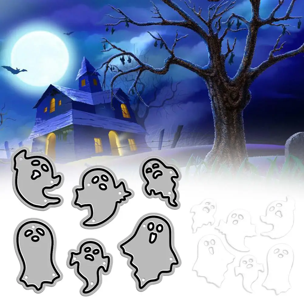 

Металлические Вырубные штампы в виде призрака на Хэллоуин, Скрапбукинг для изготовления открыток, резаки для самостоятельного тиснения, новые Вырубные штампы для бумаги, штамп для тиснения