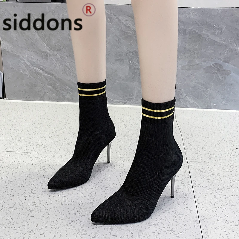 

Fashion high heels, hosiery boots, women's elastic stilettos, pointy boots cool shoes Velvet high heels for women