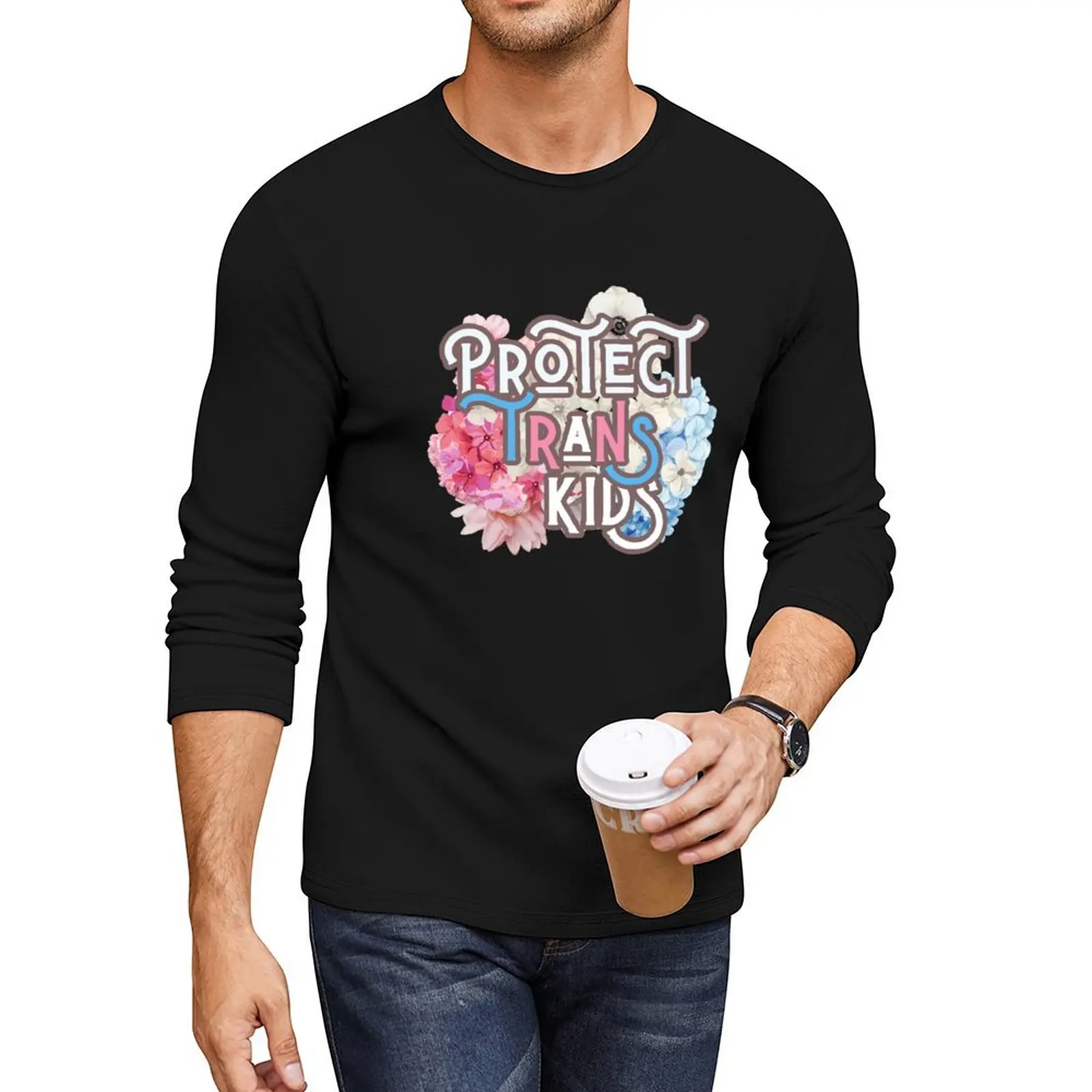 Длинная футболка Protect Trans Kids Flowers большого размера для мальчика топы больших