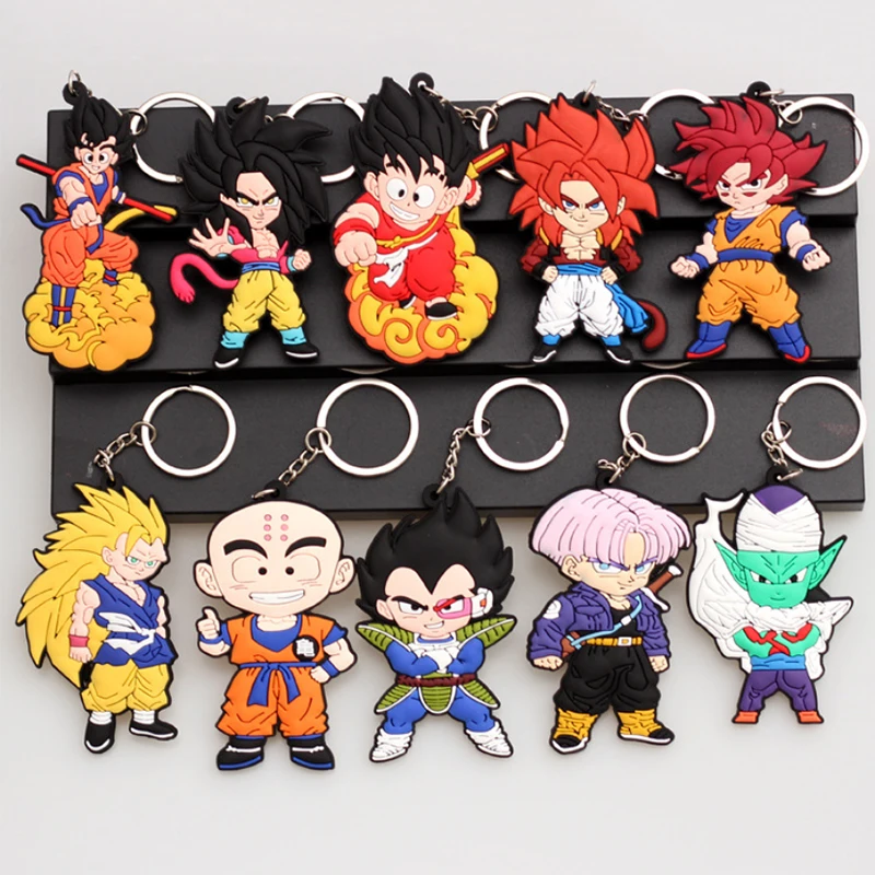

Dragon Ball Z Anime Keychain Cartoon Figure Saiyan Vegeta Son Goku Doll Keychain Accessory Charms Children Toys Birthday Gift