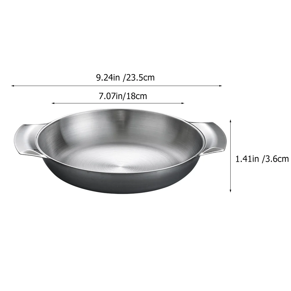 

Stainless Steel Seafood Pot Hot Home Cooking Paella Pan Wok Lid Double Handle Pans Household Skillet Cookware Kitchen Noodle