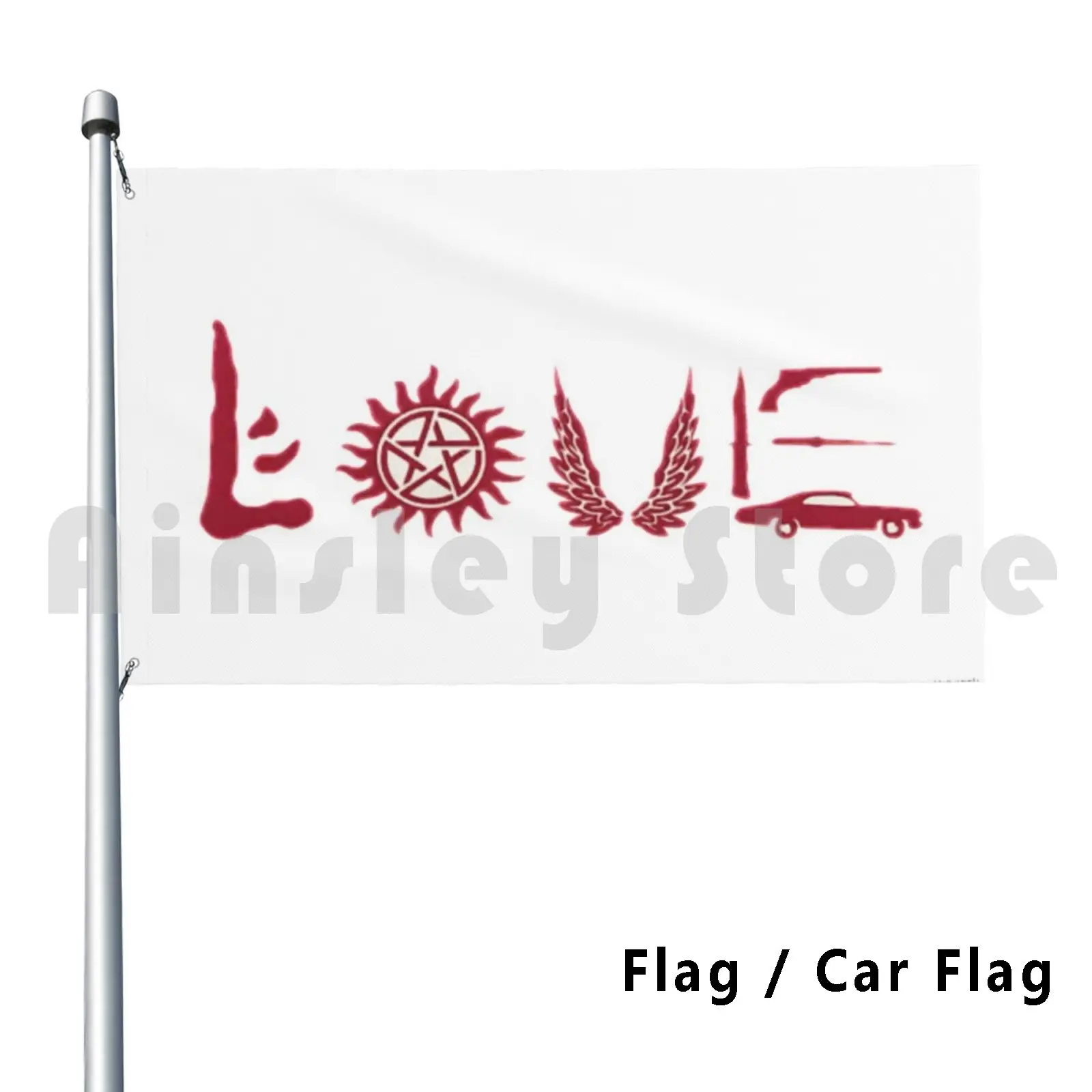 Флаг автомобиля флаг любовь Spn шляпа звезда упаковка дешевая Vsco Artsy для