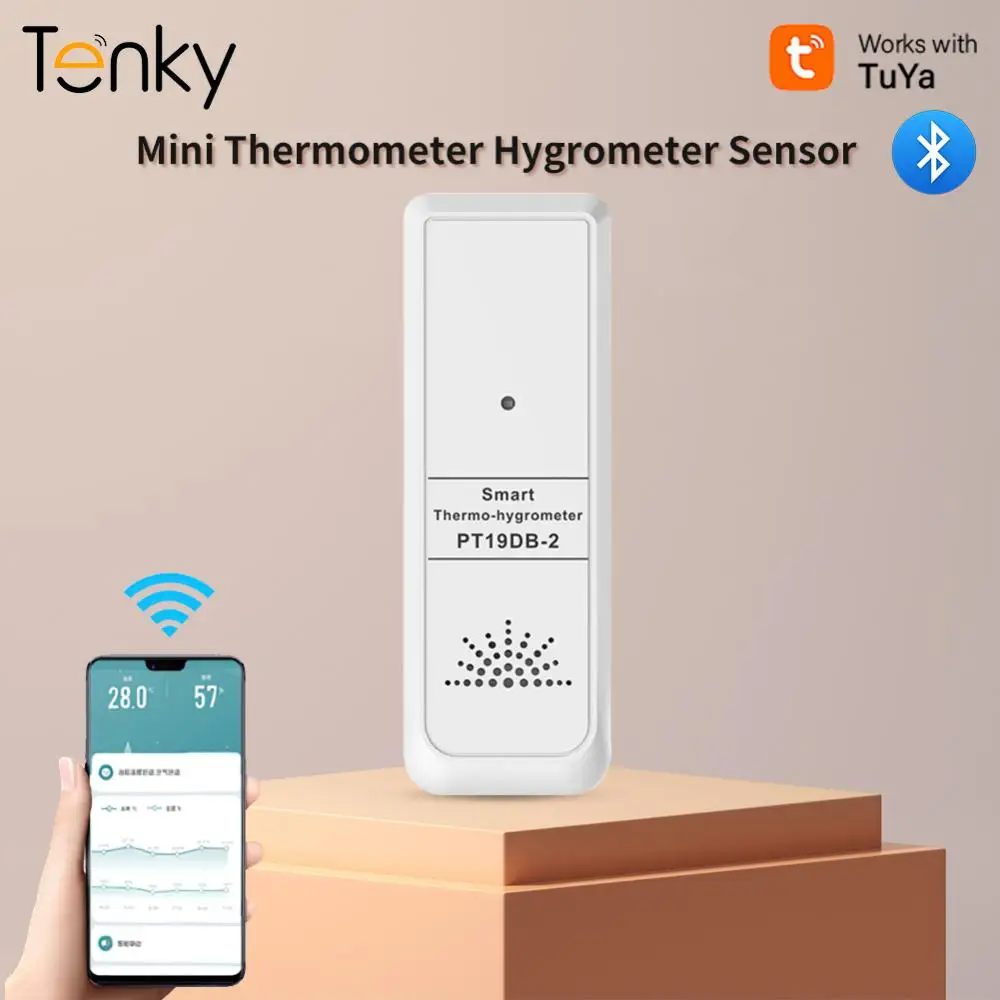 

Мини-Термометр-Гигрометр Tenky Tuya с Bluetooth и переключателем °C/°F