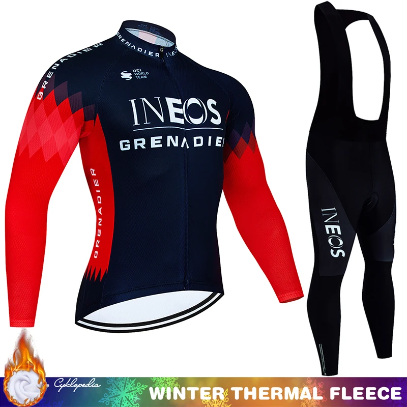 

INEOS Men's Cycling Jacket 2024 Bicycle Clothing Man Jersey Fleece Costume Bike Mtb Blouse Thermal Complete Set Long Sleeve Bib