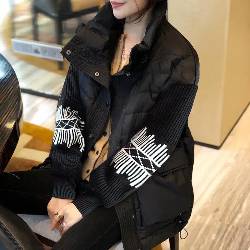 Черная куртка легкая демисезонная скидка элегантное женское пуховое пальто