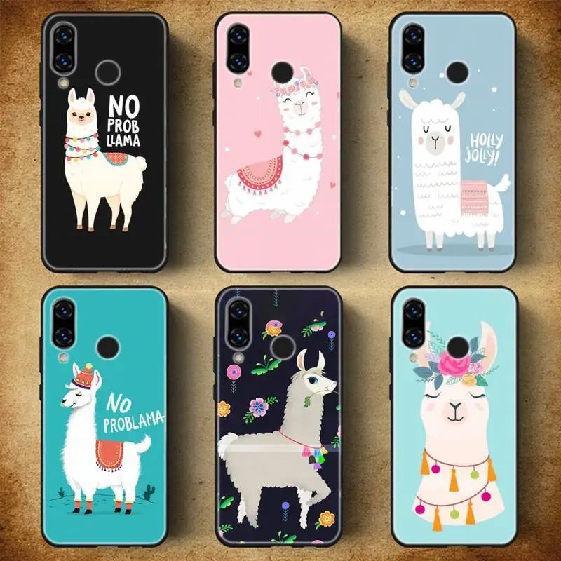 

Cute Alpaca Animals Cartoon Phone Case For Huawei P20 30 40 Pro Mate 20 30 40 Pro Honor 10 V9 10