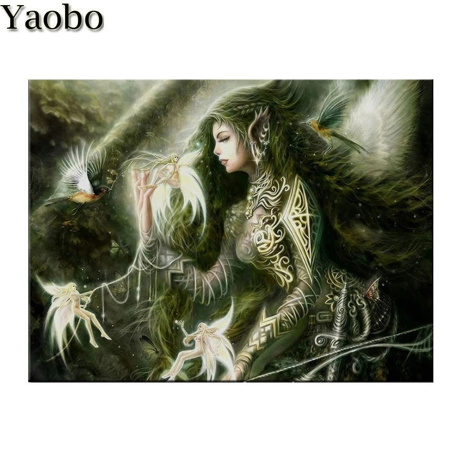 

DIY Diamond Painting Fantasy Beauty Fairy 5D Full Diamond Mosaic Sales Cross Stitch Rhinestones Picture Christmas Gift
