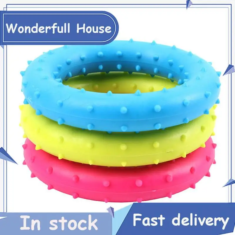 

Pink/blue/fruit Green Anti-bite Bite Ring Toy Diameter 8cm Training Ring Puller Aggressive Chewing Pet Flying Disk Tpr Floating