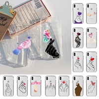 love on the finger kpop heart phone case for iphone 11 12 13 mini pro xs max 8 7 6 6s plus x 5s se 2020 xr case