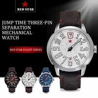 mens one pointer automatic mechanical watch jump time st1721 seagull movement sports men army military watches luminous hands
