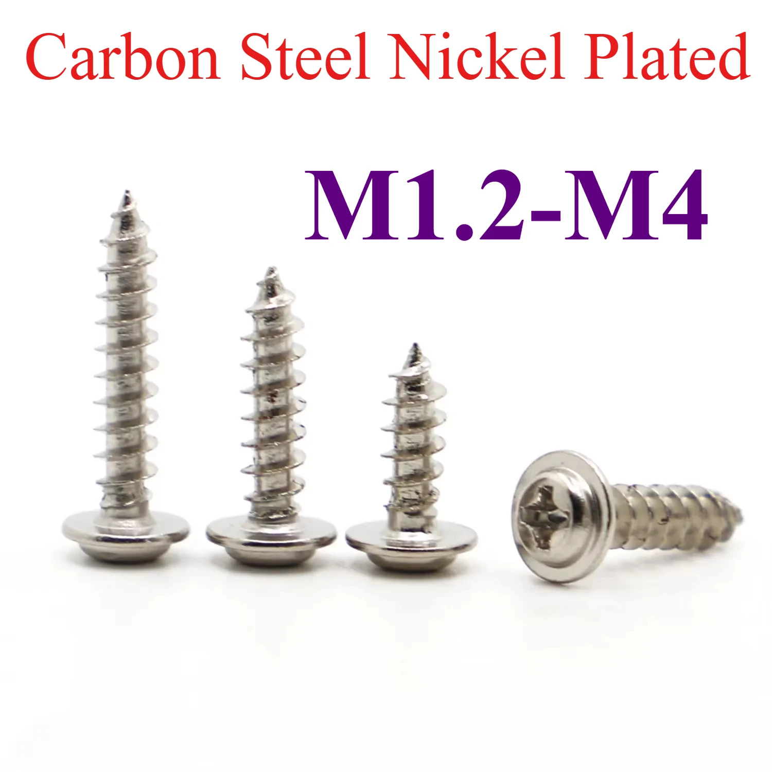 

Саморезы KEETOGETHER из углеродистой стали M1.2-M4 Phillips с никелированным покрытием