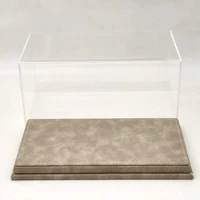 23cm thicken acrylic case display box transparent dustproof storage models car premium base grey suede gifts boxes