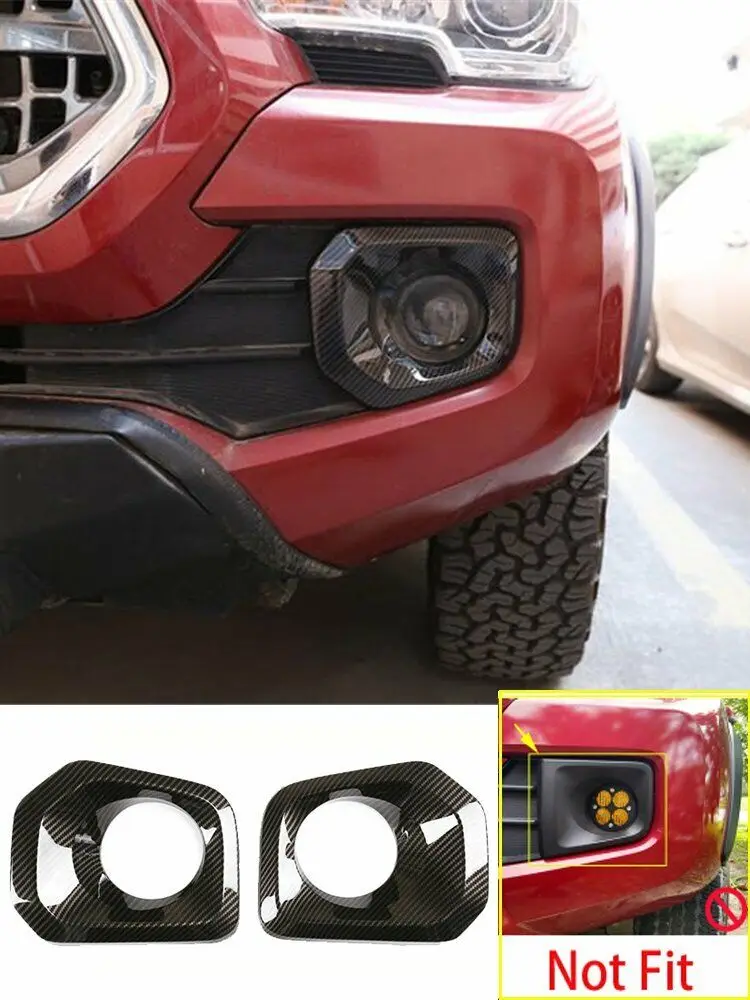 Углеродное волокно ABS передняя противотуманная фара панель Крышка для Toyot @ Tacom
