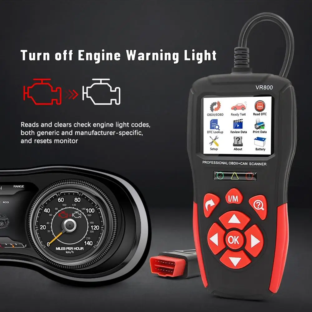 

NEW Vr800 OBD Car Code Reader Scan Tools Multi-functional Fault Diagnostic Detector Real-time Display Auto Scanner Tool