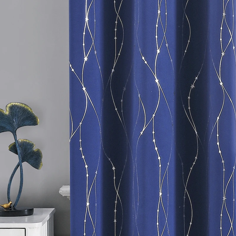 

Блэкаут шторы MAKEHOME со звездами и волнами