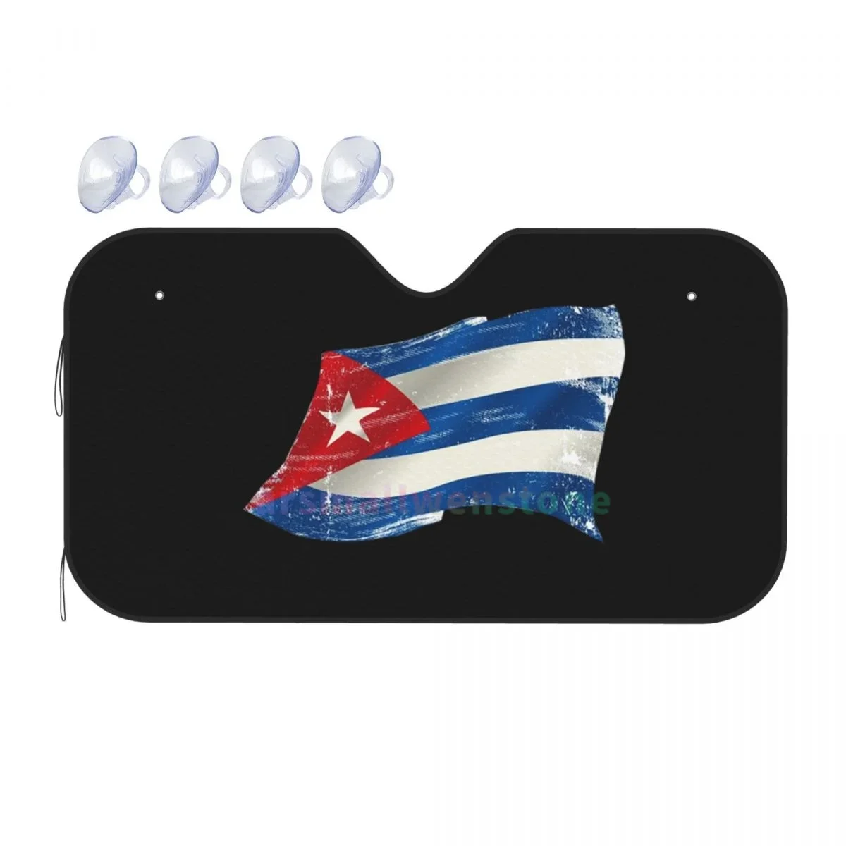 Автомобильный светоотражающий солнцезащитный коврик с флагом Кубы подходит для