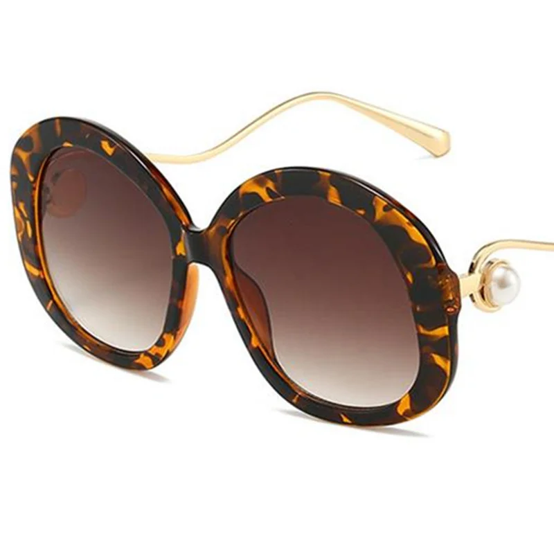 Модные солнцезащитные очки женские с жемчугом большие оправы Adumbral защитой от