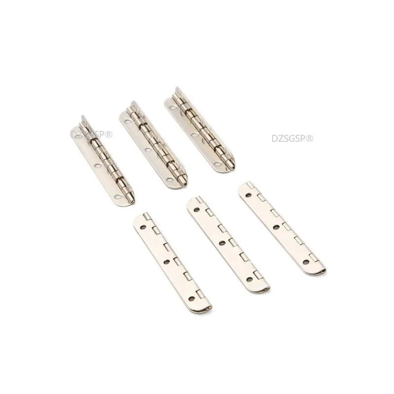 

4Pcs Golden Metal Hinges Mini Long Gold Hinge Furniture Fittings Hardware Cabinet Jewelry Box Wooden Case Antique Hinge