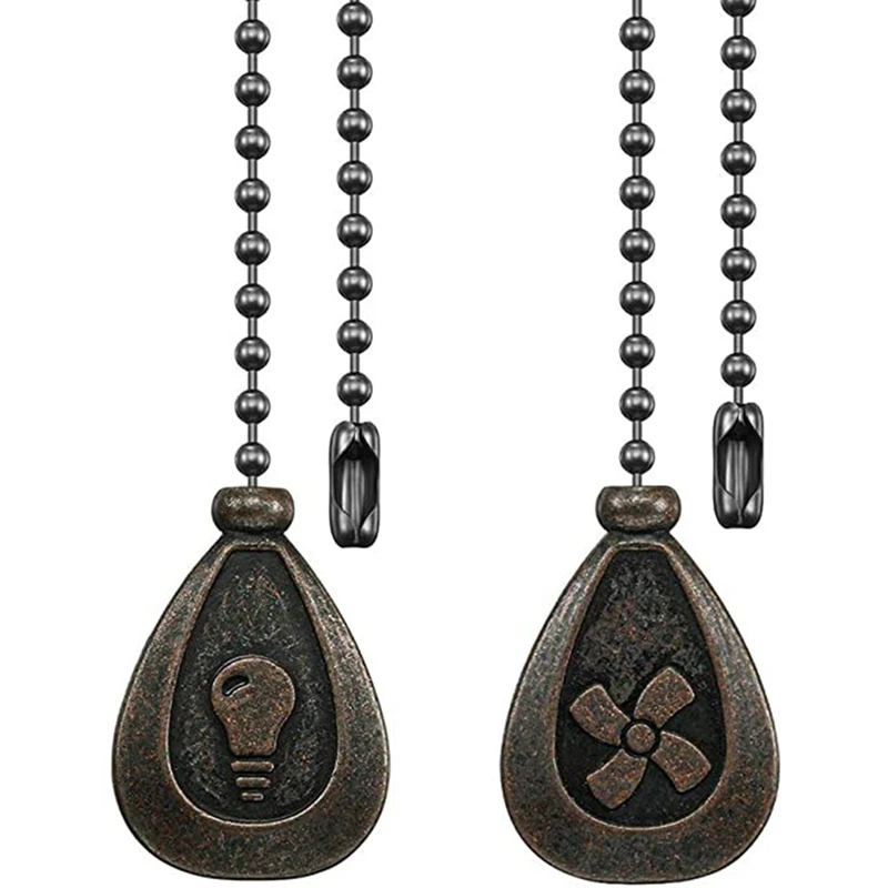 

Набор из 2 бронзовых цепочек для потолочного вентилятора, комплект декоративных цепочек для вентилятора, подвесных цепочек, подвесок для ос...