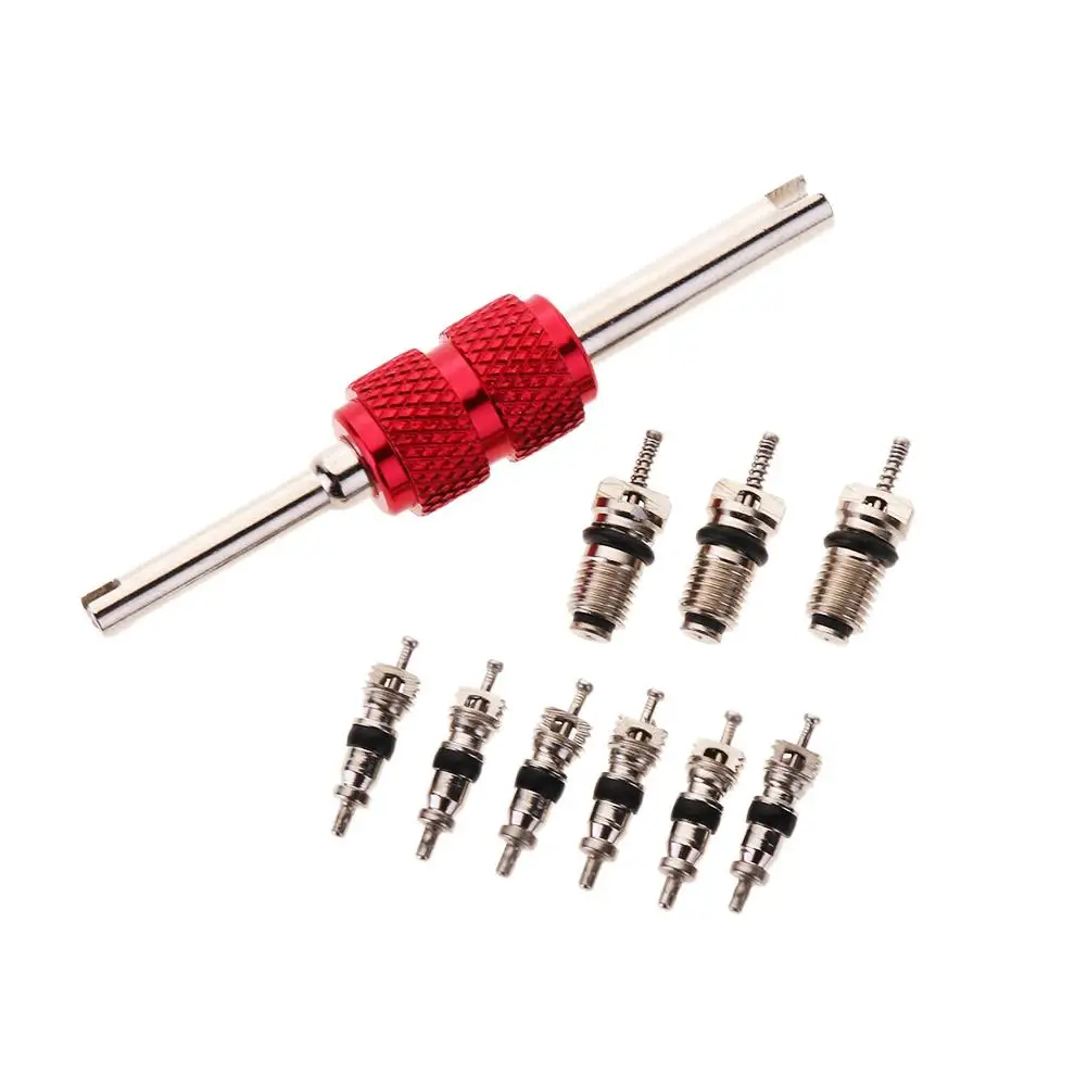 

9Pcs/Set Car Air Conditioner Valve Core With Wrench Removal Installer Tool Vehicle Auto Car A/C Air Conditioning System Repair
