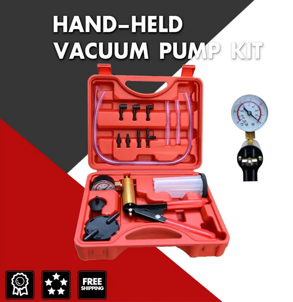 Hand Held DIY Brake Fluid Bleeder Tools Vacuum Pistol Pump Tester Kit Aluminum Pump Vacuum Gauge Auto Car Accessories Hot Sale images - 6