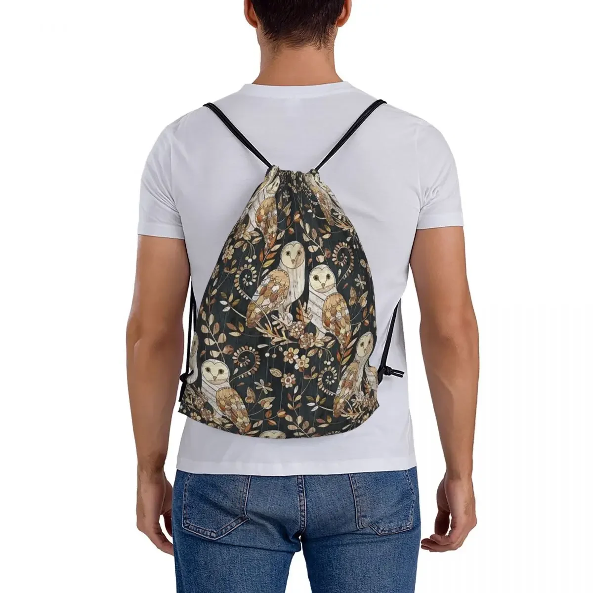Деревянный рюкзак с коллажем в виде совы из страны чудес портативные сумки на