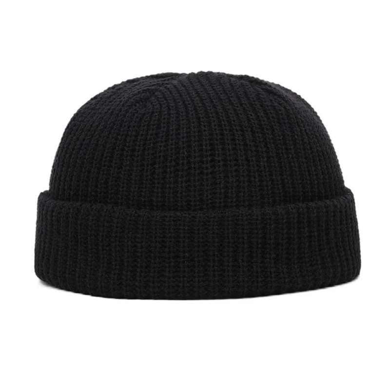 

Solid Color Warm Knitted Brimless Hat Men Beanies Winter Autumn Hip Hop Skullcap Street Men Beanie Unisex Melon Cap Women Male