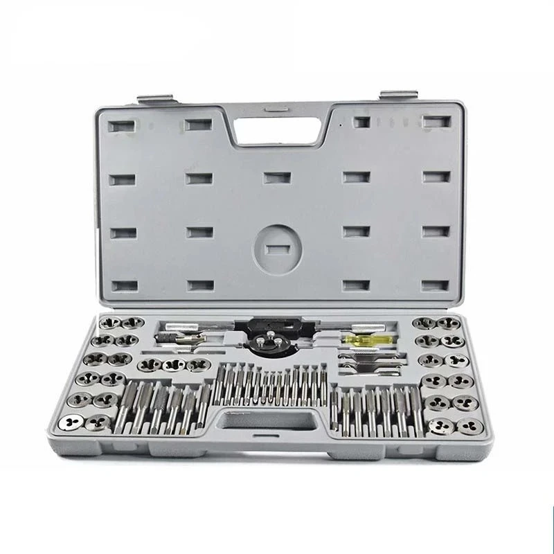 

2022 New 60pcs Screw Tap Set Hand Tap Wrench Die Plug Tap Drill Bit Threading Tools Metric Tap and Die Set