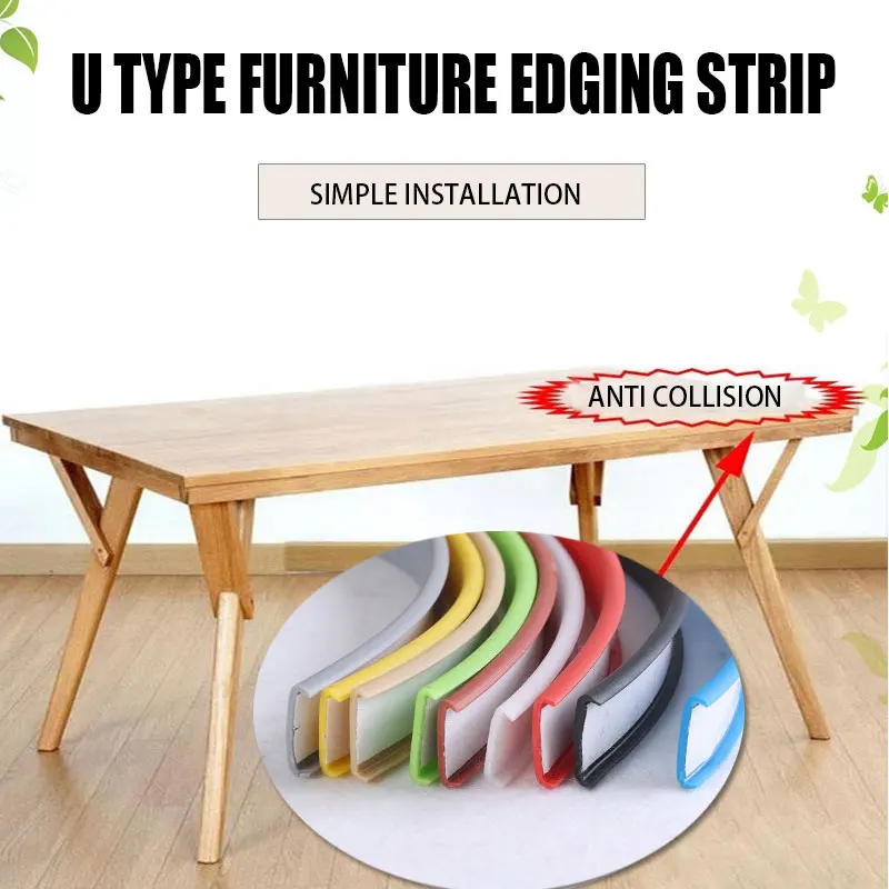 

U-shaped Table Chair Protector Cover wooden cabinet edge strip Self-Adhesive Edge Banding Tape Furniture Wood Board Cabinet