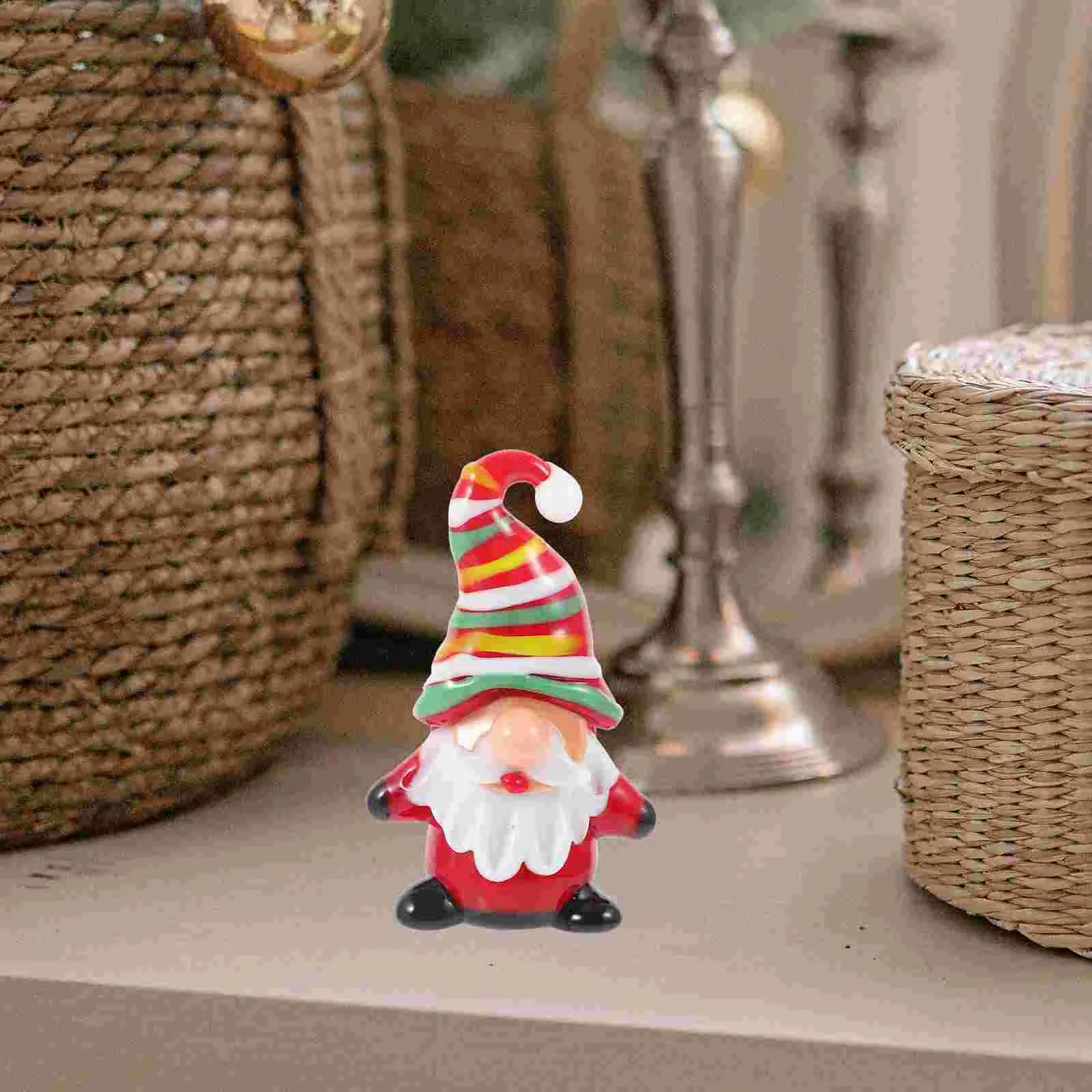 

Santa Claus Decoration Christmas Party Decorations Xmas Supplies Glass Scenes Ornament Statue
