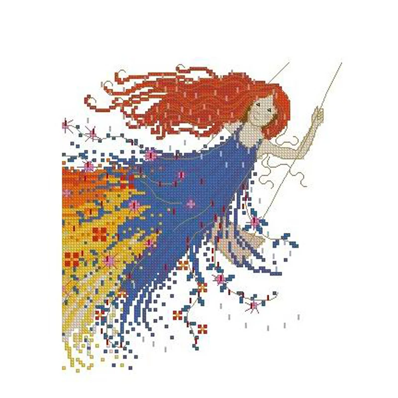 Набор для вышивки крестиком Amishop 14CT Весенняя сказочная модель 31x31 см