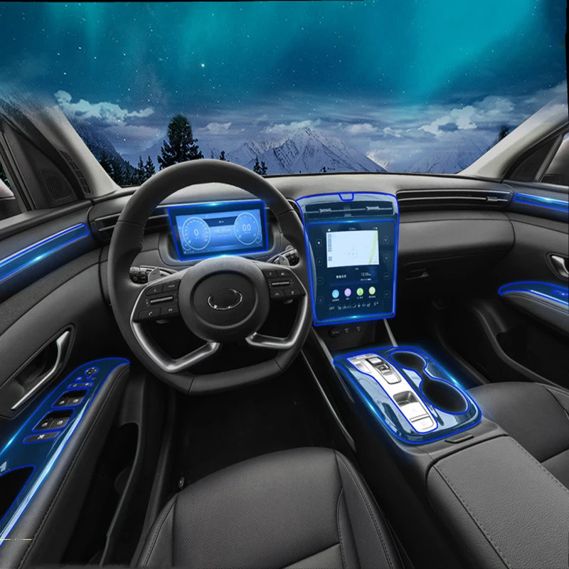 

For Hyundai Tucson 2021 2022 Nx4 Car Center Console TPU Protection Anti-Scratch Film Interior Modification Sticker Accessories