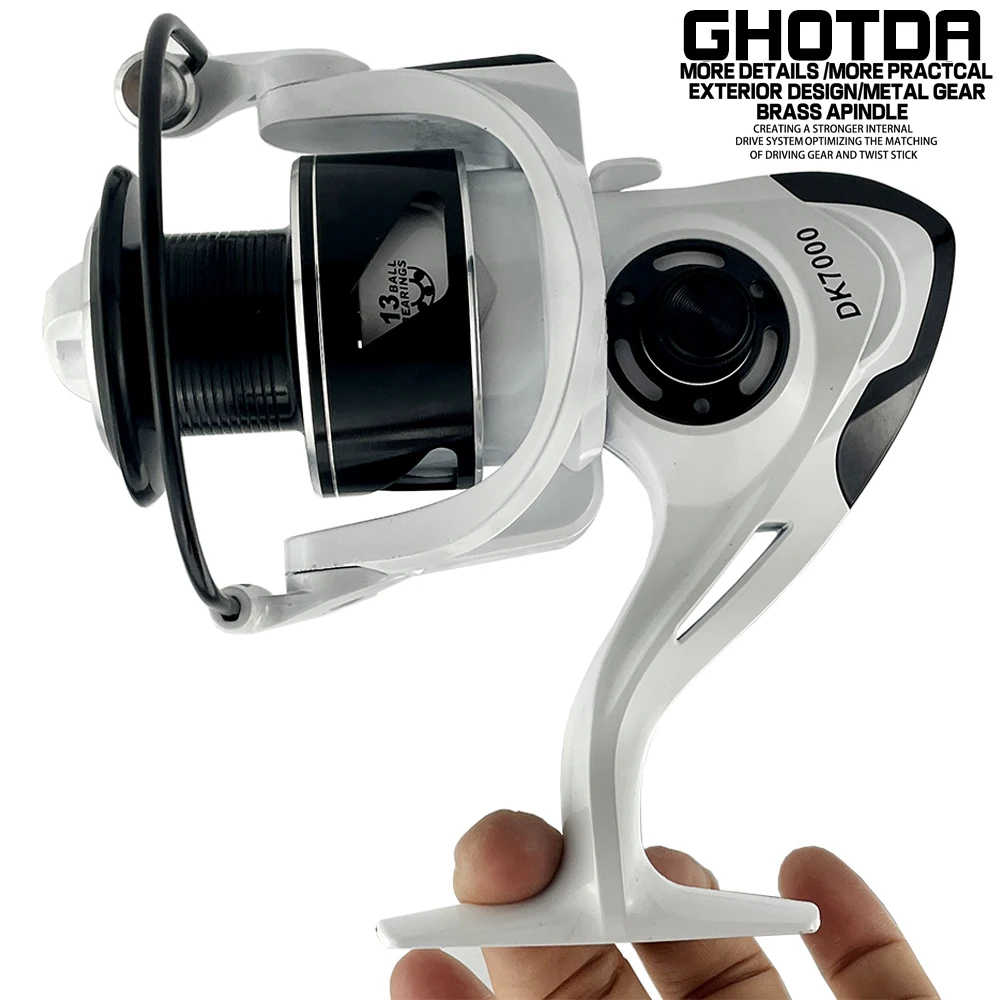 

2000-7000 Type Fishing Reel 5.2:1/5.1:1 Spinning Reel Max Drag 10KG Carp Fishing Reel Aluminium Spool Spinning Wheel Carret