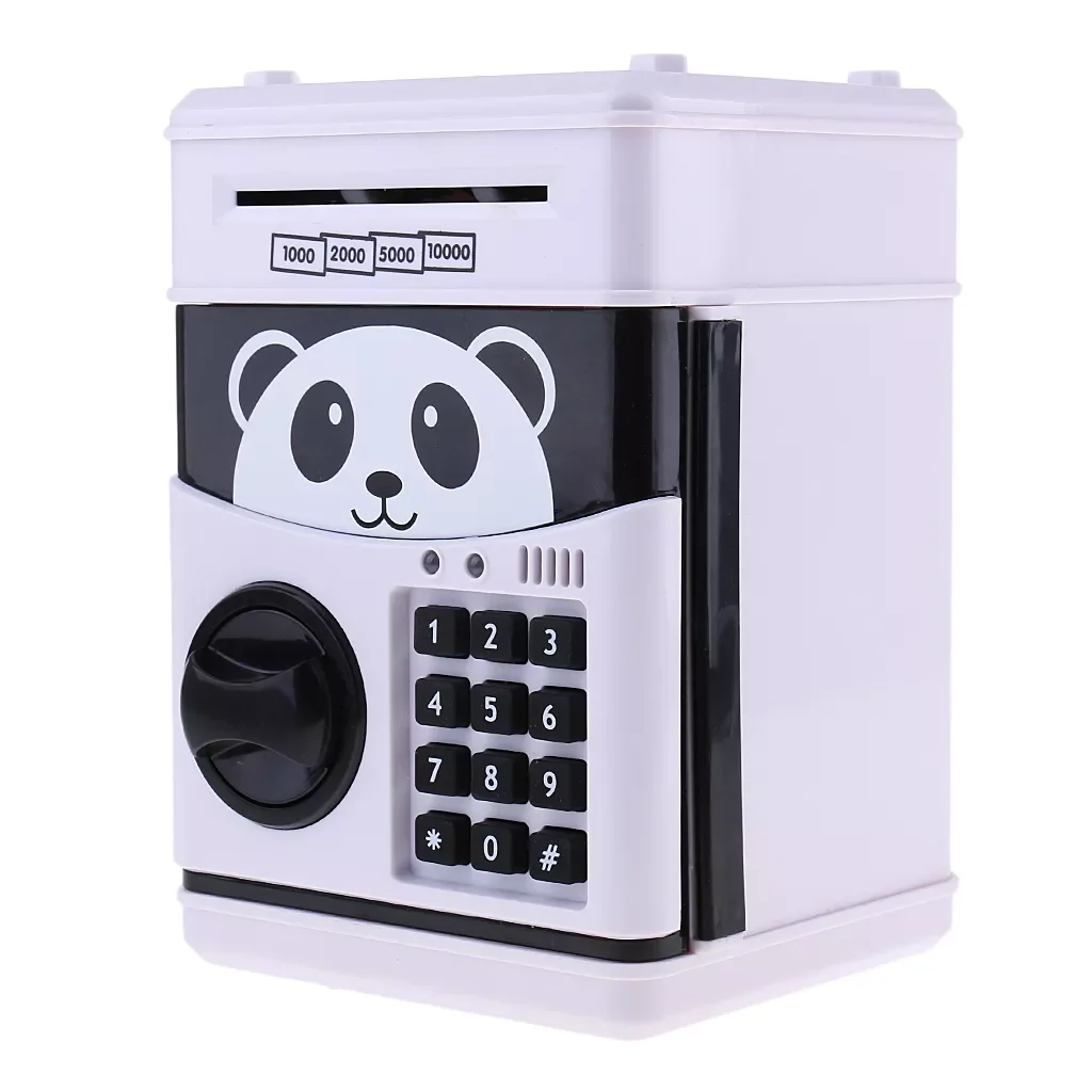 

Mini Cartoon Panda Cash Coin Can Box Music Deposit Machine Electronic Piggy Bank