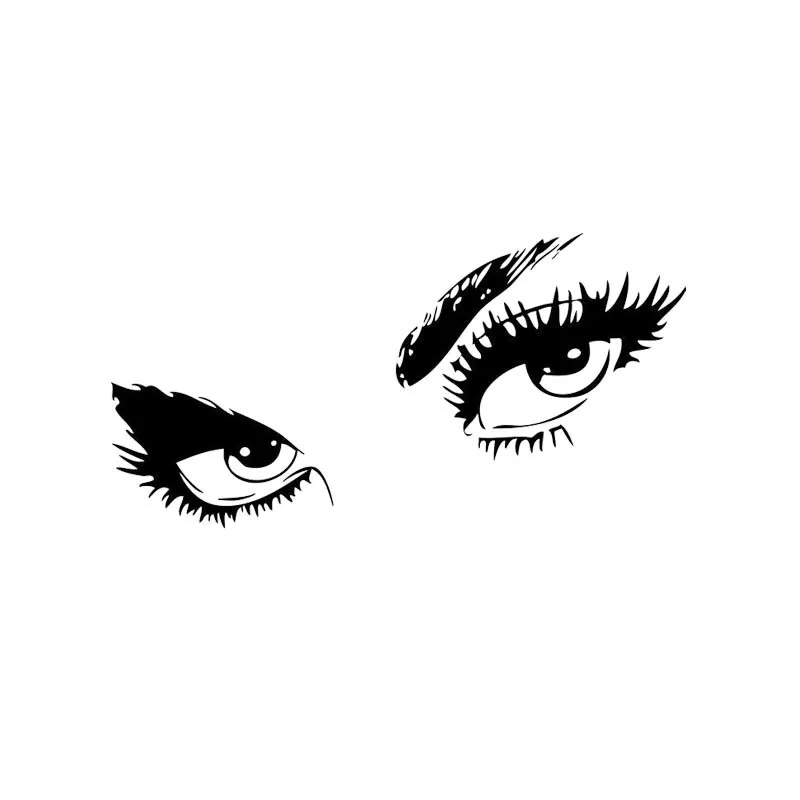 

Sexy Beautiful Gorgeous Eyes Car Sticker Black/Silver Vinyl Car Decal Popular Fashion Style 15.3*7.9CM