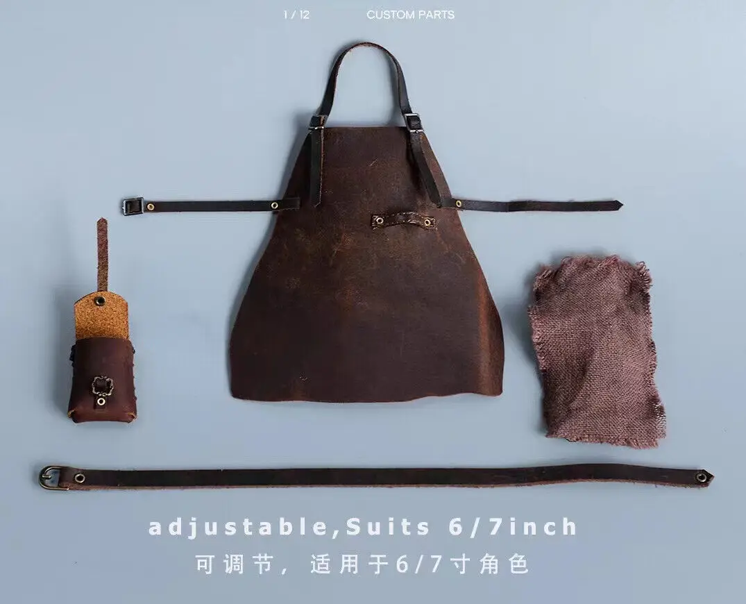 

1/12 Brown Leather apron set