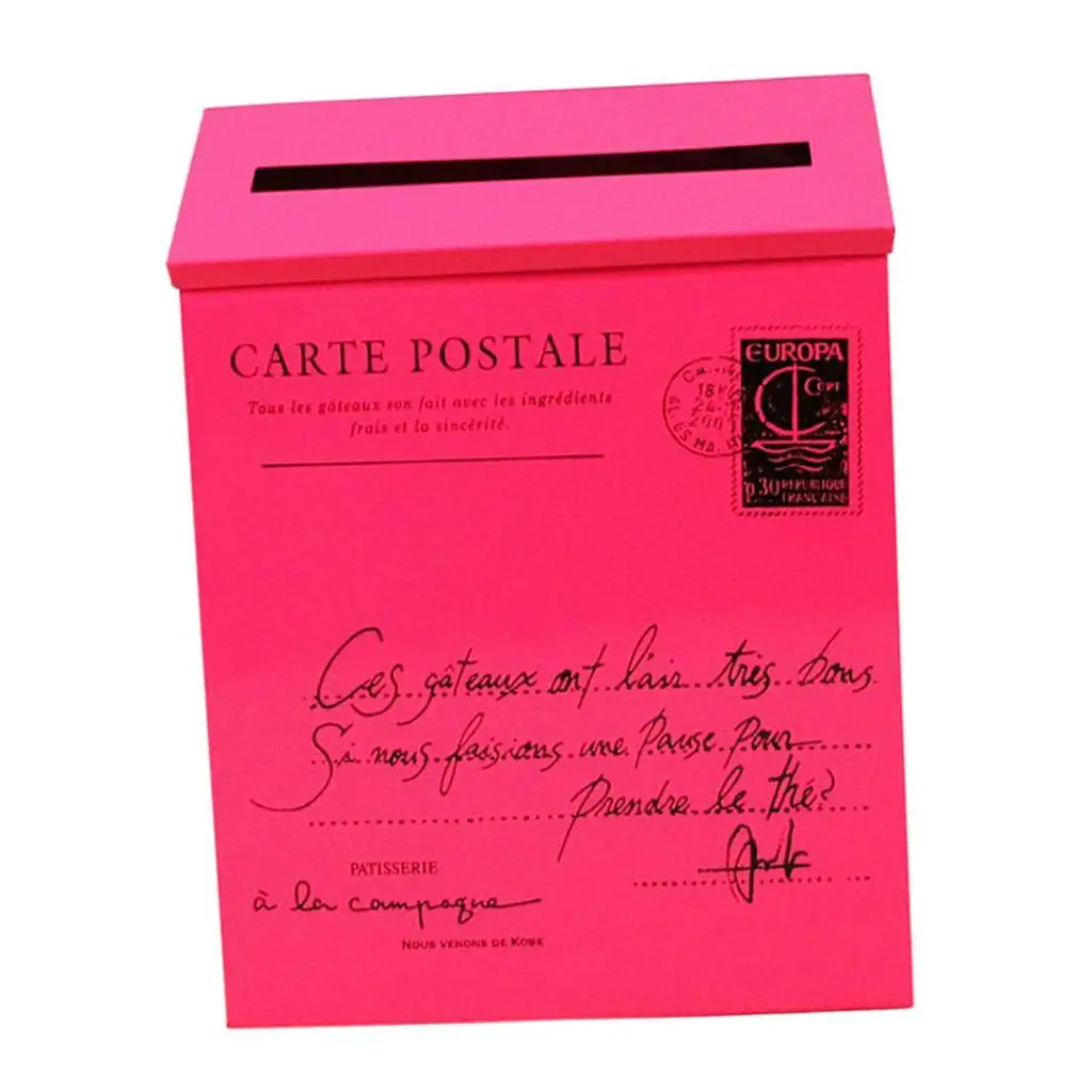 Vintage Galvanized Mailbox Letterbox Postbox Newspaper Holder Box Blue