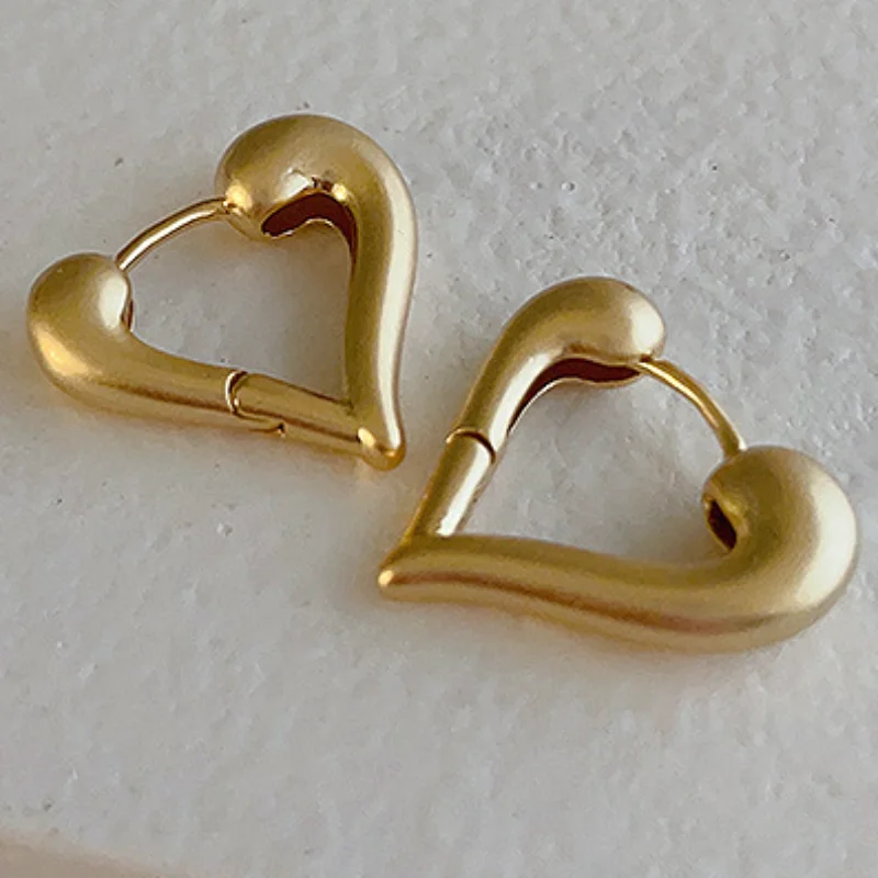 Draweye Minimalism Jewelry for Women Heart Elegant Korean Fashion Hollow Out Drop Earrings Office Lady Simple Pendientes Mujer