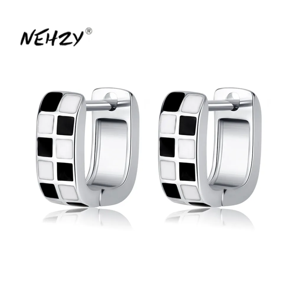 

NEHZY S925 штамп серебряные новые женские модные ювелирные изделия Высокое качество шахматная доска простой черный и белый цвет