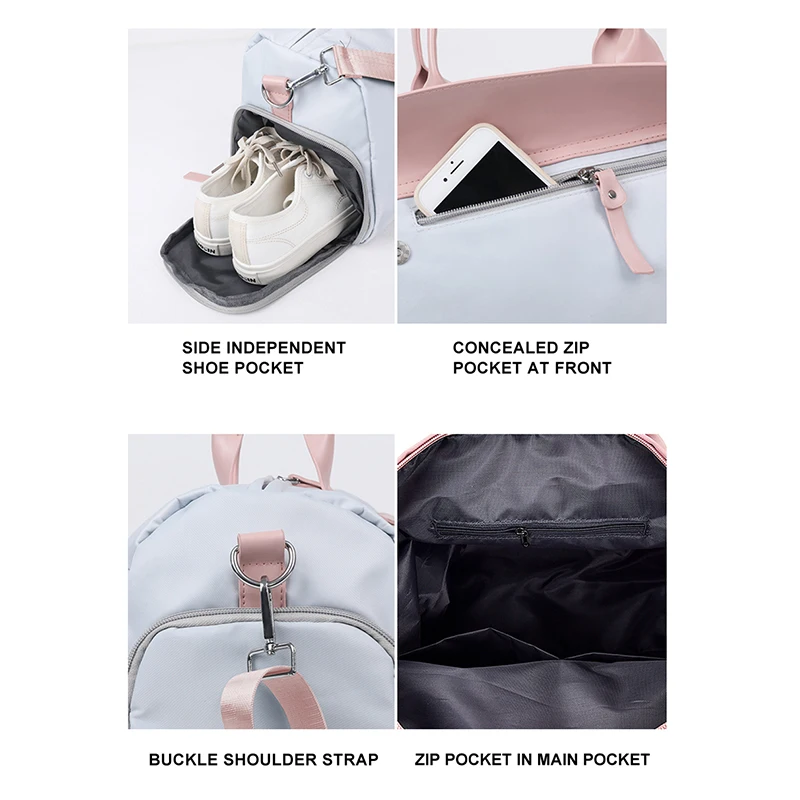 Women Sports Gym Bag With Shoes Compartment Outdoor Travel Dry Wet Bag Large Handbag Multifunction Swimming Fitness Training Bag