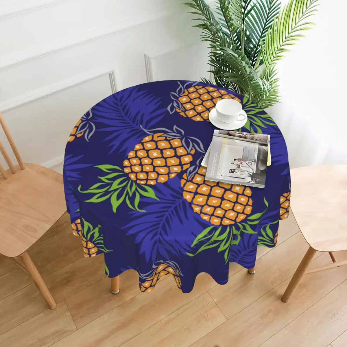 

Декоративная скатерть с рисунком ананаса, плотная круглая скатерть для обеденвечерние стола, скатерть для чайного столика