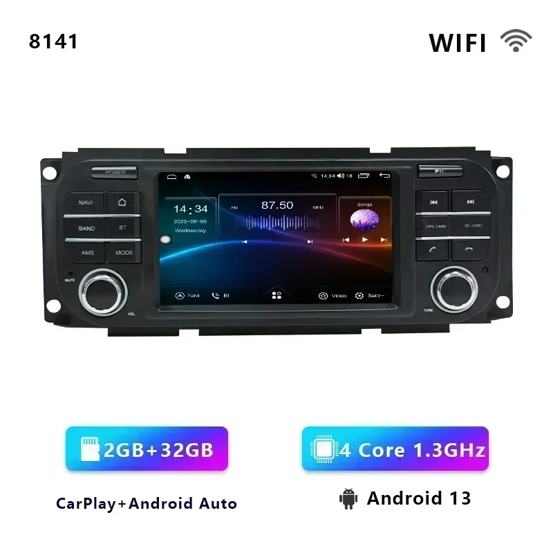 

Автомобильный радиоприемник CHSTEK для Jeep Grand Cherokee Wrangler Liberty Dodge Chrysler, беспроводной Carplay, GPS, WIFI, Bluetooth 4G, Android 13,