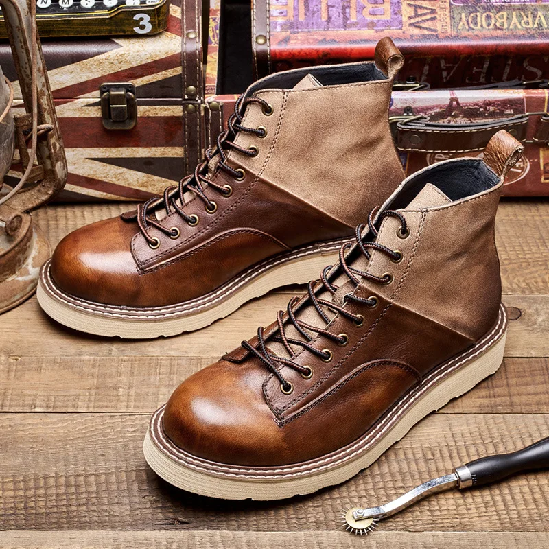 Shoes High Quality Japanese Outdoor Cow Leather Boots Spring