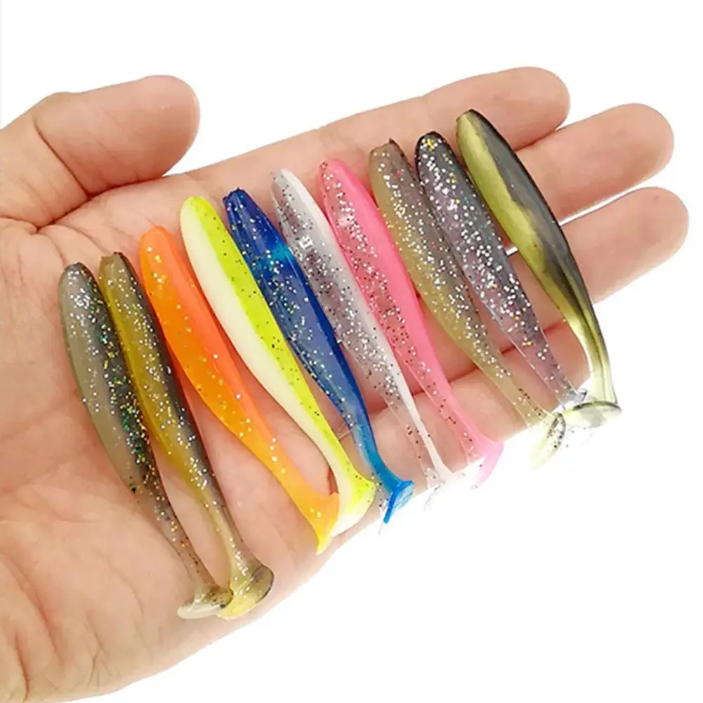 

100pcs Soft Fishing Lures 2g/7cm Bionic Bait Kit Mixed Colors Reusable Fish Bait For Saltwater/ Freshwater Paddle Tail Wholesale
