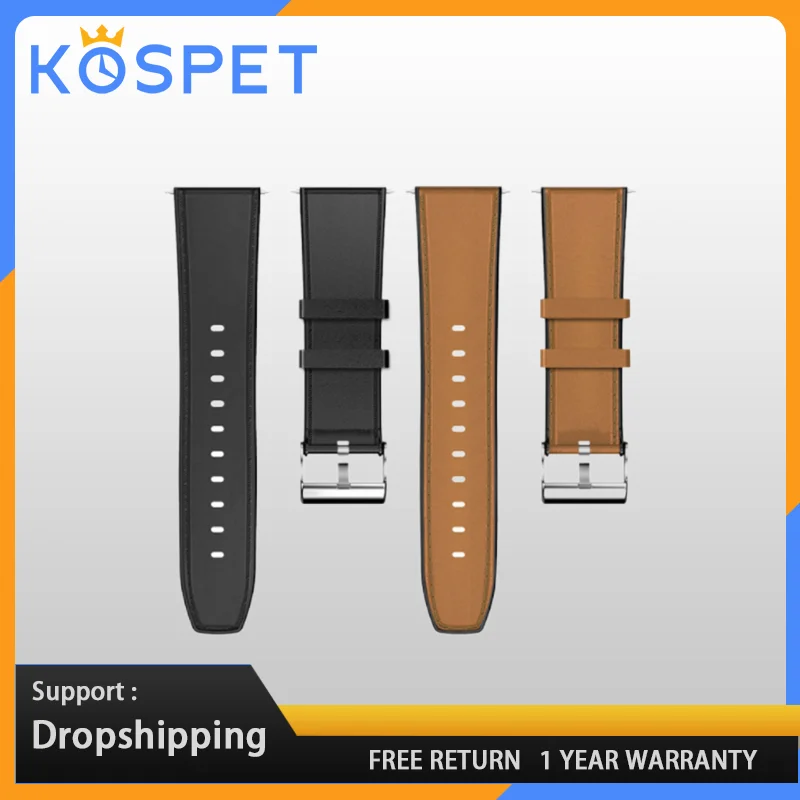 

Strap for Kospet Smart Watch 24mm Sport Wristband Cowhide & Silicon Bracelet Replacement Straps Band for Optimus 2 Smartwatch