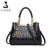 foxer natural leather women handbag large capacity lady luxury shoulder bags mother tote commute bag fashion female travel purse
