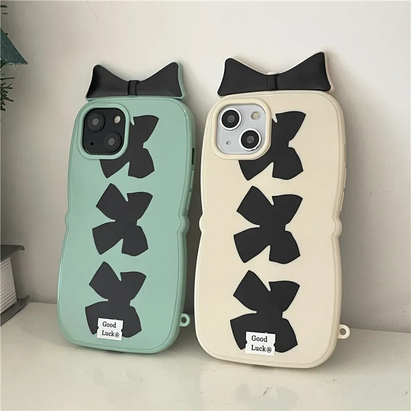 

Simple 3D Bow Phone Case Cover for IPhone 11 12 13 Pro X XR XS Max Shockproof Case for IPhone 13 Cases IPhone Case